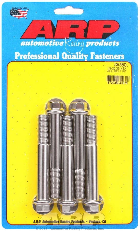 Arp S/S Bolt Kit - 6pt. (5) 1/2-20 x 3.500 MPN ARP745-3500 For Universal use