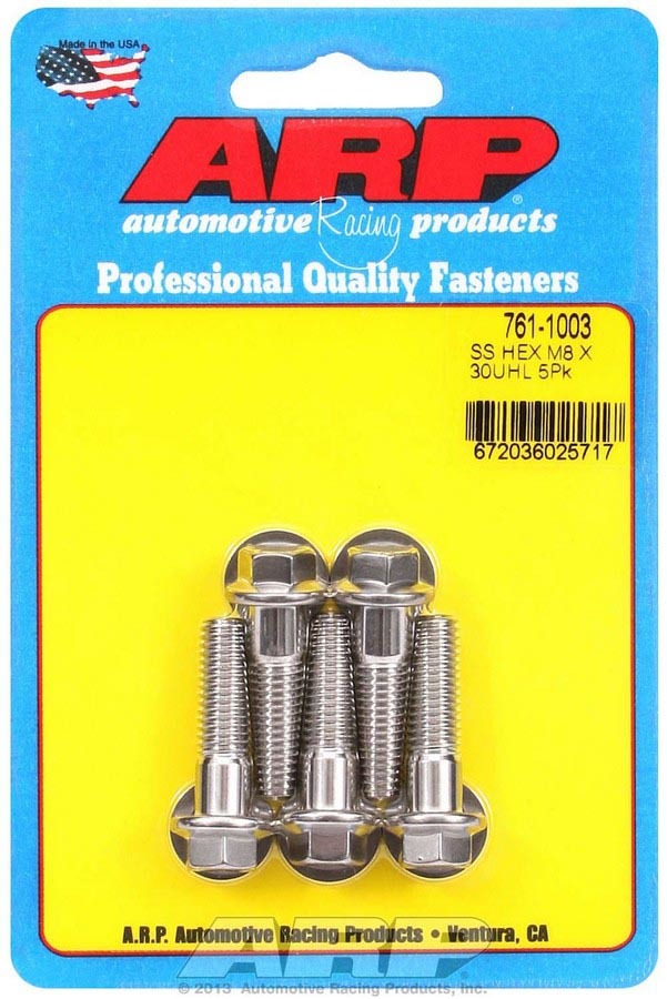 ARP   S/S Bolt Kit - 6pt. (5) 8mm x 1.25 x 30  ARP761-1003