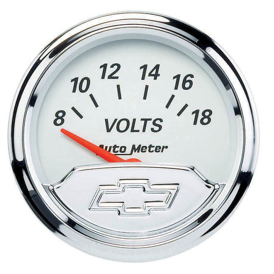 Autometer 2-1/16 Voltmeter Gauge Chevy Bowtie Series MPN ATM1391-00408 For Chevrolet