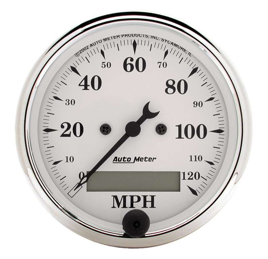 Autometer Old Tyme White 3 1/8in 120MPH Elec. Speedo MPN ATM1688 Ram