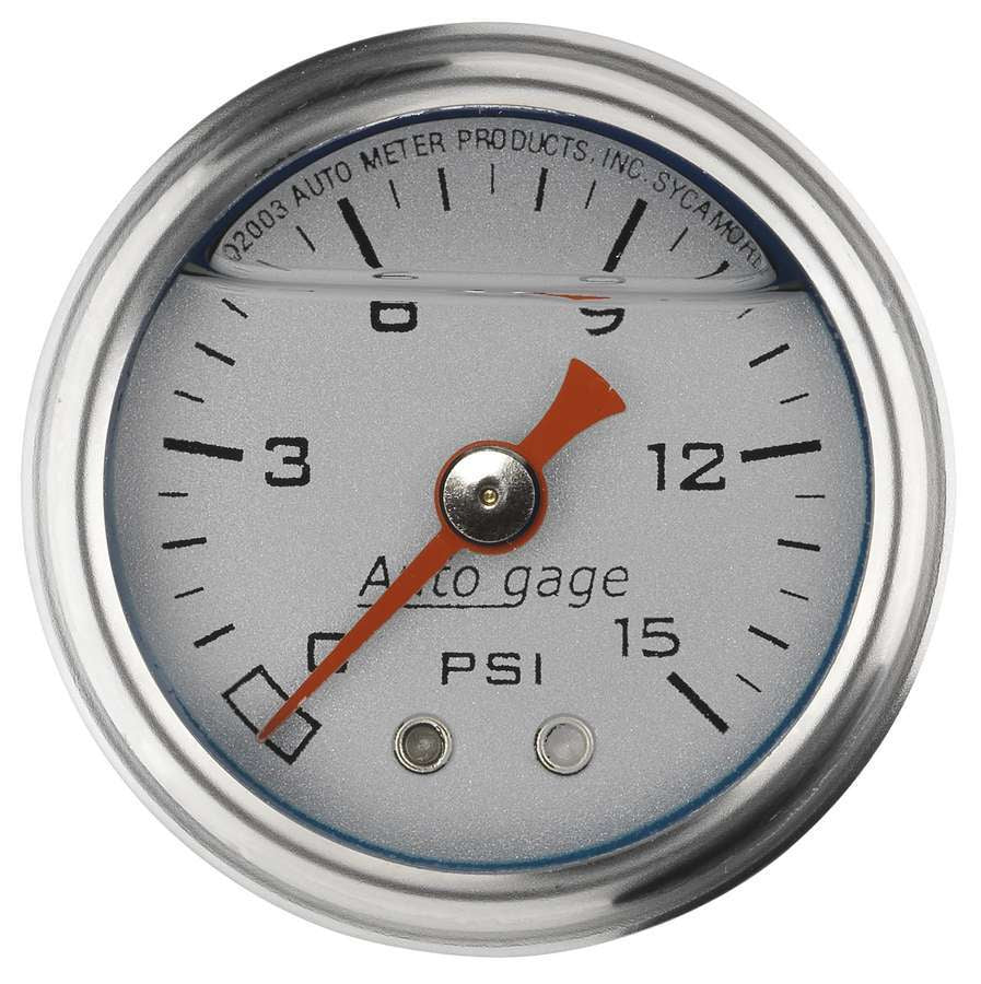Autometer 1-1/2in Pressure Gauge - 0-15psi - Silver Face MPN ATM2178