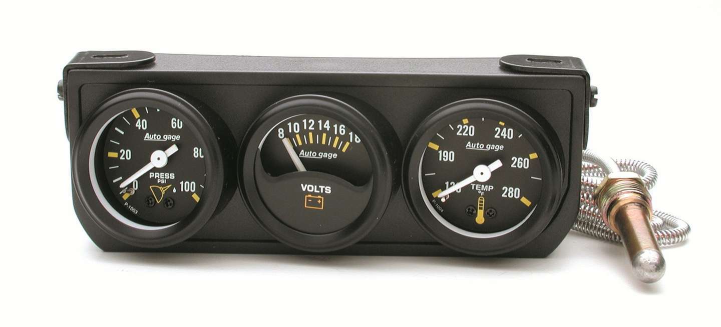 Autometer   1-1/2in Blk Mech Gauge Panel  ATM2396