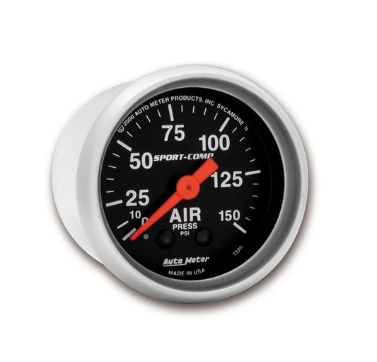 Autometer 2-1/16in S/C Air Press. Gauge 0-150psi MPN ATM3320