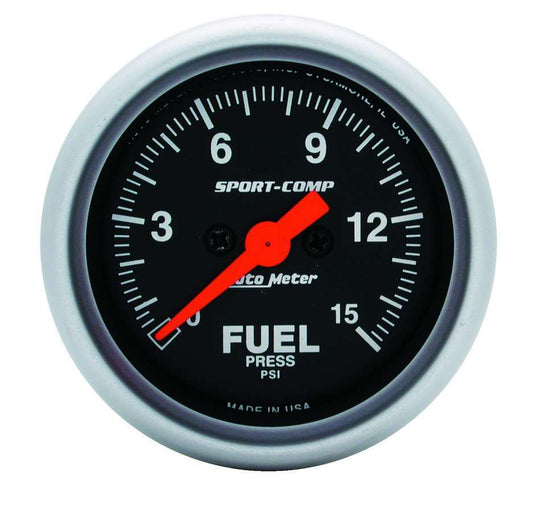 Autometer Sport Comp 2 1/16in Fuel 0-15 PSI Elec. MPN ATM3361