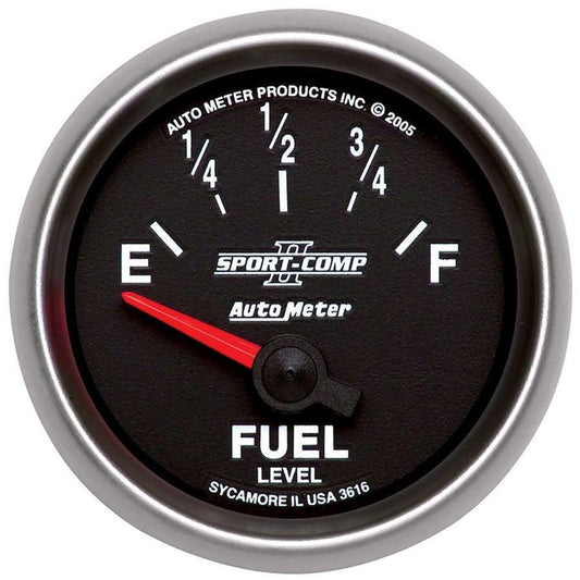 Autometer 2-1/16in S/C II Fuel Level Gauge 240-33ohms MPN ATM3616