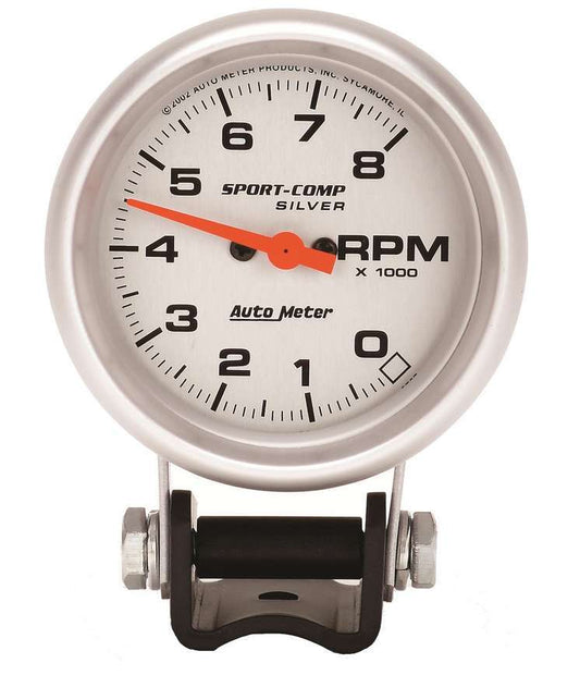 Autometer Sport Comp 2 5/8in Silver Tach 8000 RPM MPN ATM3707