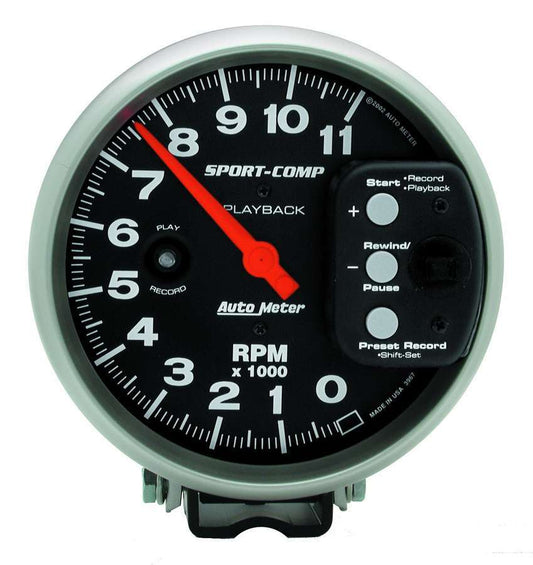 Autometer 5in S/C 11000 RPM Playback Tach MPN ATM3967