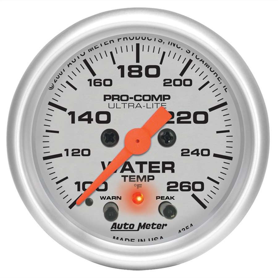 Autometer 2-1/16in U/L Water Temp Gauge w/Peak & Warning MPN ATM4354