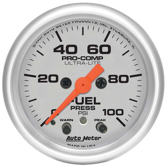Autometer 2-1/16 U/L Fuel Press Gauge 0-100psi MPN ATM4371