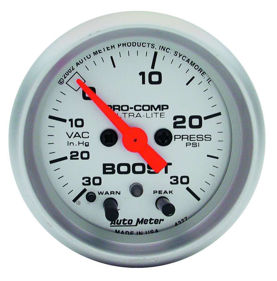 Autometer 2-1/16in U/L Boost/Vac. Gauge 30in/15psi MPN ATM4376