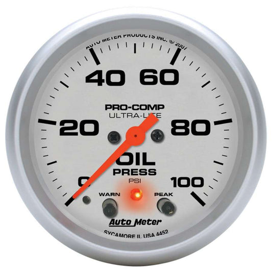Autometer 2-5/8in U/L Oil Pressure Gauge w/Peak & Warning MPN ATM4452