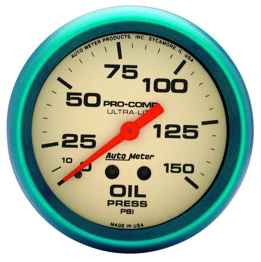 Autometer 2-5/8 Ultra-Nite Oil Press. Gauge 0-150psi MPN ATM4523