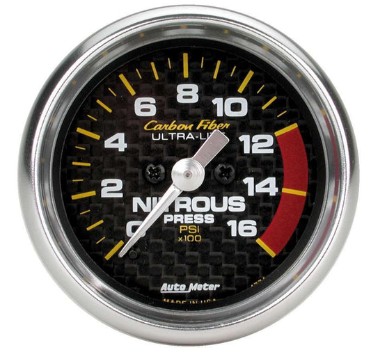 Autometer 2-1/16in C/F Nitrous Press. Gauge 0-1600psi MPN ATM4774