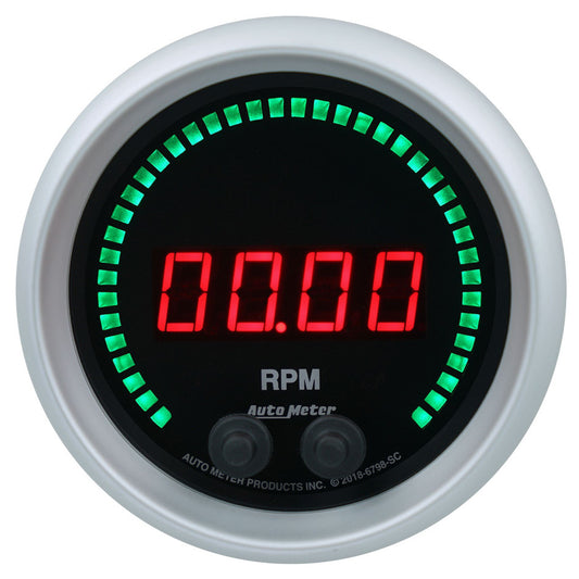 Autometer 3-3/8 16K RPM Tachometer Elite Digital SC Series MPN ATM6798-SC