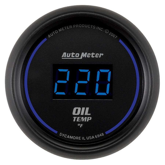 Autometer 2-1/16in Cobalt Oil Temp Gauge Digital 340F MPN ATM6948