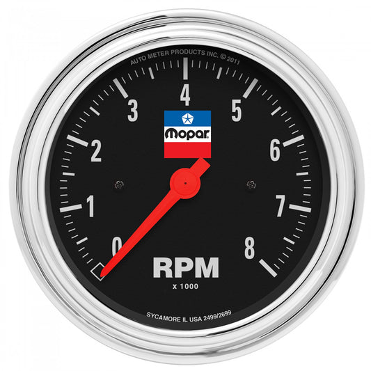 Autometer 3-3/8 Tachometer Gauge Mopar Logo Series MPN ATM880791 For Mopar