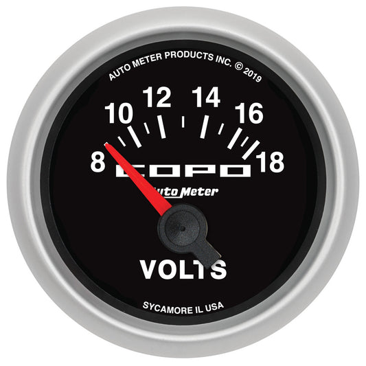 Autometer 2-1/16 COPO Voltmeter Gauge 8-18 Volts MPN ATM880874