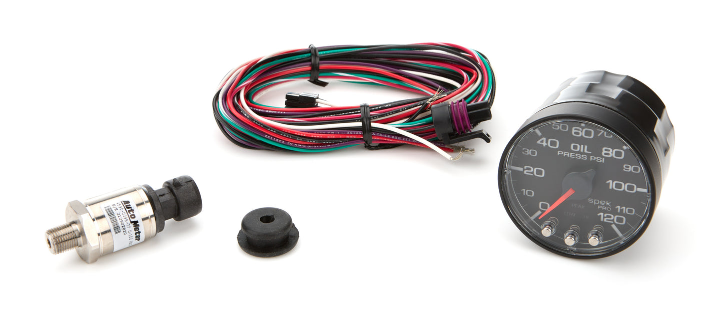 Autometer   Spek-Pro 2-1/16 Oil Press. Gauge w/Peak Mem.  ATMP325328