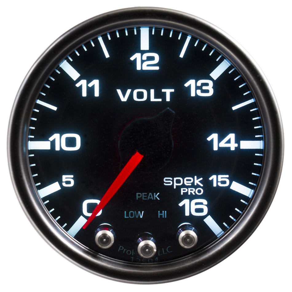 Autometer Spek-Pro Voltmeter Gauge 0-16 Volt 2-1/16 MPN ATMP34452