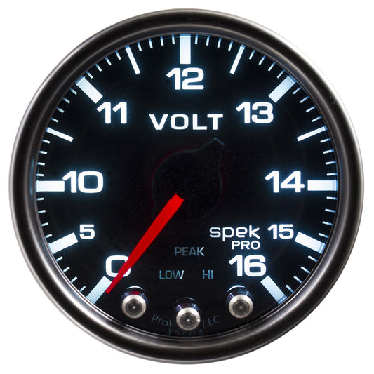 Autometer Spek-Pro Voltmeter Gauge 0-16 Volt 2-1/16 MPN ATMP34452