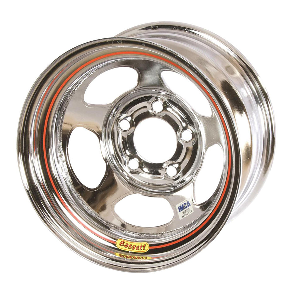 Bassett   15x8 IMCA Chrome Inertia 5x5  BAS58A52IC