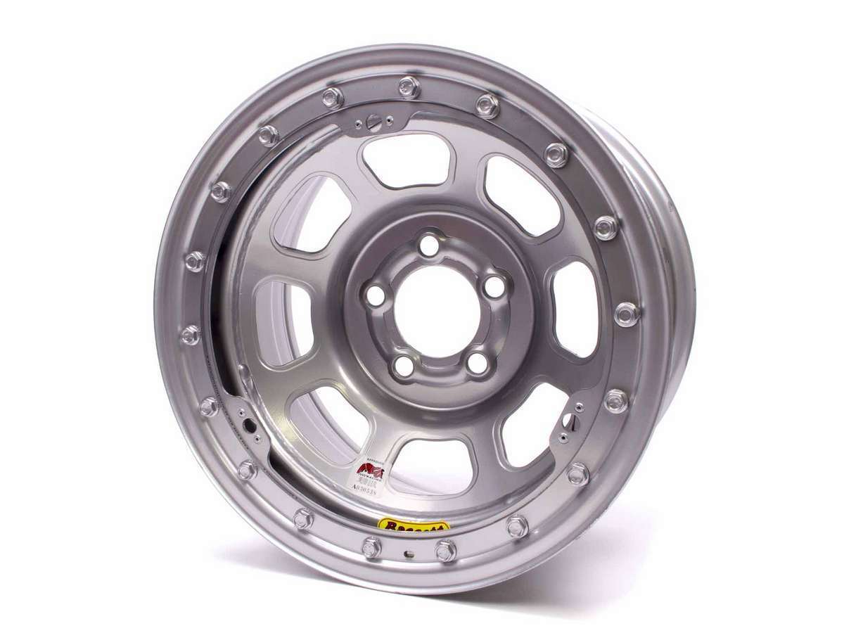 Bassett   15x8 IMCA B/Lock Wheel D-Hole Silver 5x4.75  BAS58DC475ISLK