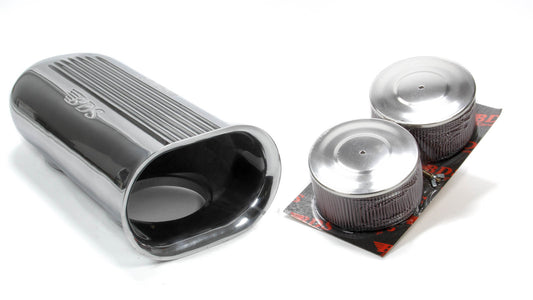 Blower Drive Service Polished Aluminum Dual Carb Scoop w/Air Filters MPN BDSSC-9001