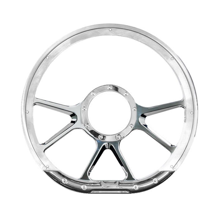 Billet Specialties   Steering Wheel 14in D-Sh ape Prism Polished  BSP29475