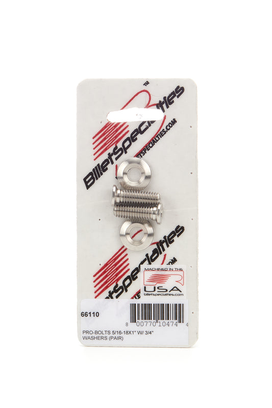 Billet Specialties 5/16-18 x 1in SS Bolts Pair MPN BSP66110