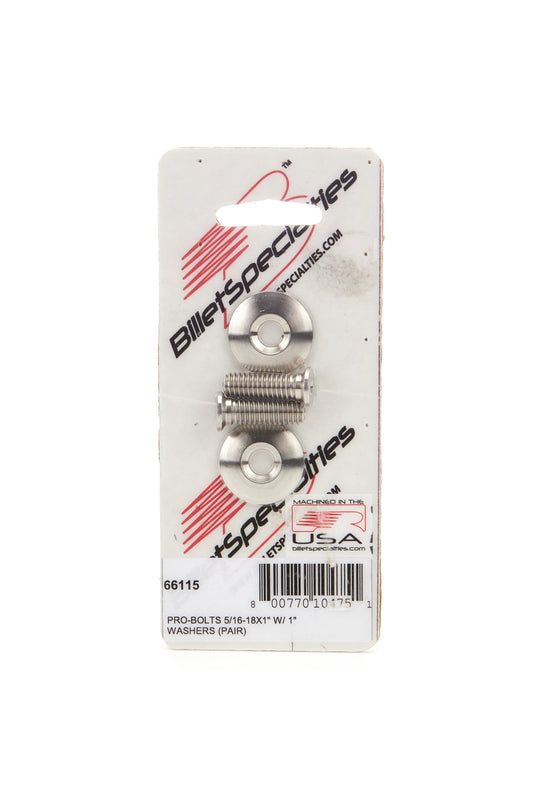 Billet Specialties 5/16-18 x 1in SS Bolts Pair MPN BSP66115