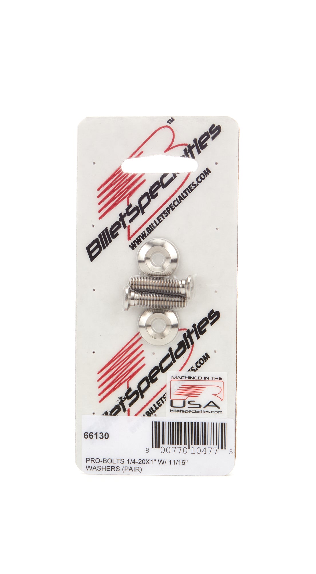 Billet Specialties 1/4-20 x 1in SS Bolts Pair MPN BSP66130