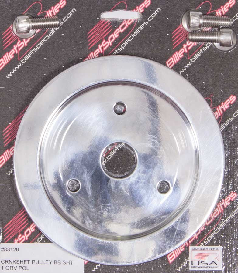 Billet Specialties Polished BBC 1 Groove Lower Pulley MPN BSP83120 For Chevy