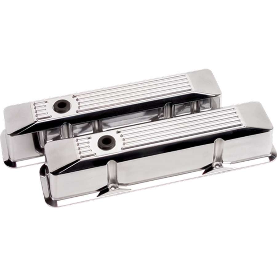 Billet Specialties   Valve Covers SBC Ribbed Polished Tall  BSP95620