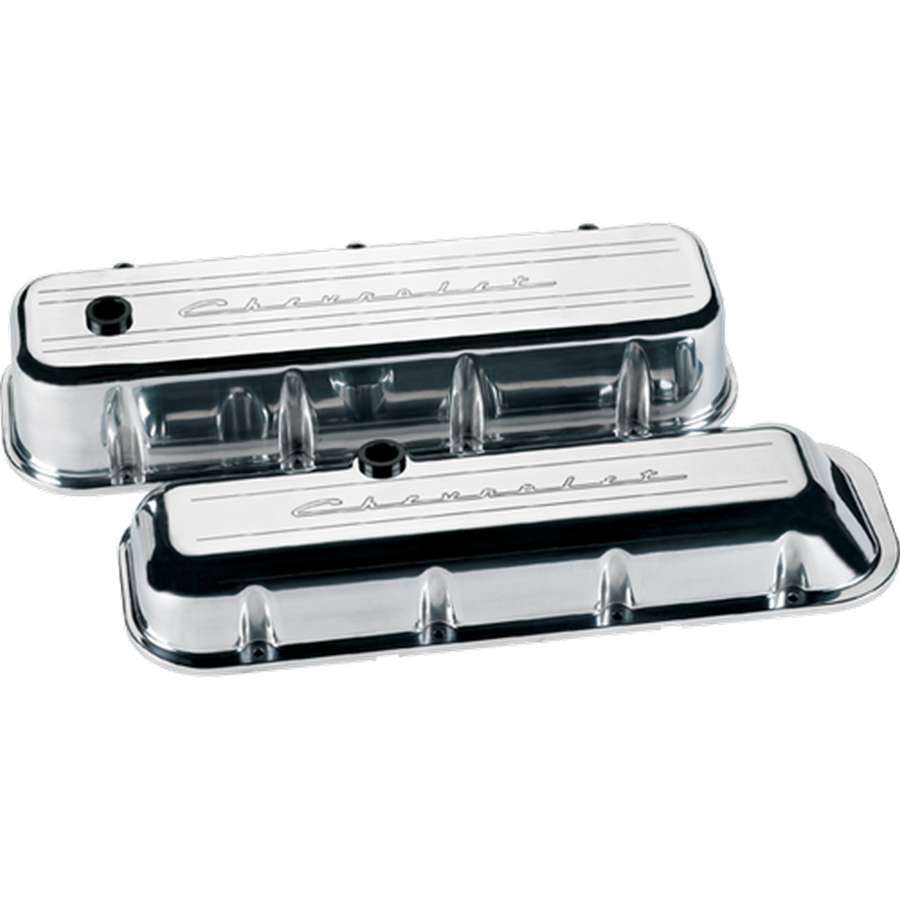 Billet Specialties   BBC Valve Covers Chevy Logo Short  BSP96023