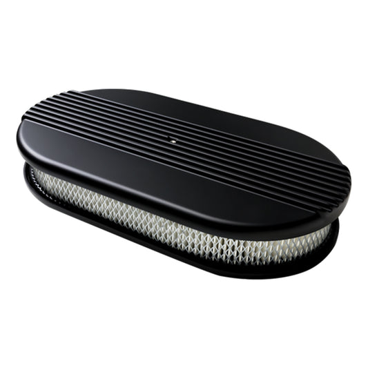 Billet Specialties   Air Cleaner Large Oval Ribbed Black  BSPBLK15640