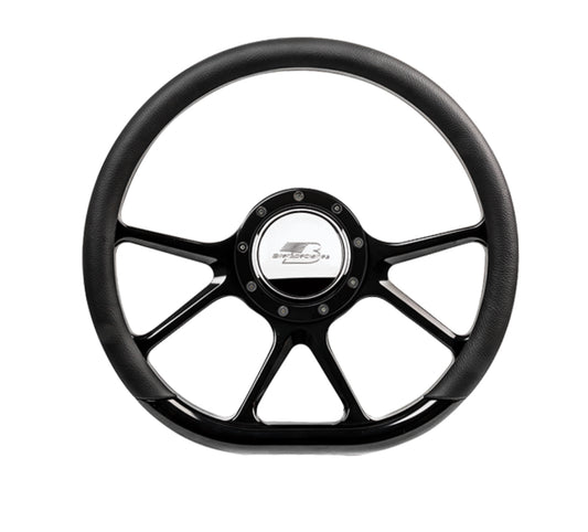 Billet Specialties   Steering Wheel 14in D-Sh ape Prism Black  BSPBLK29475