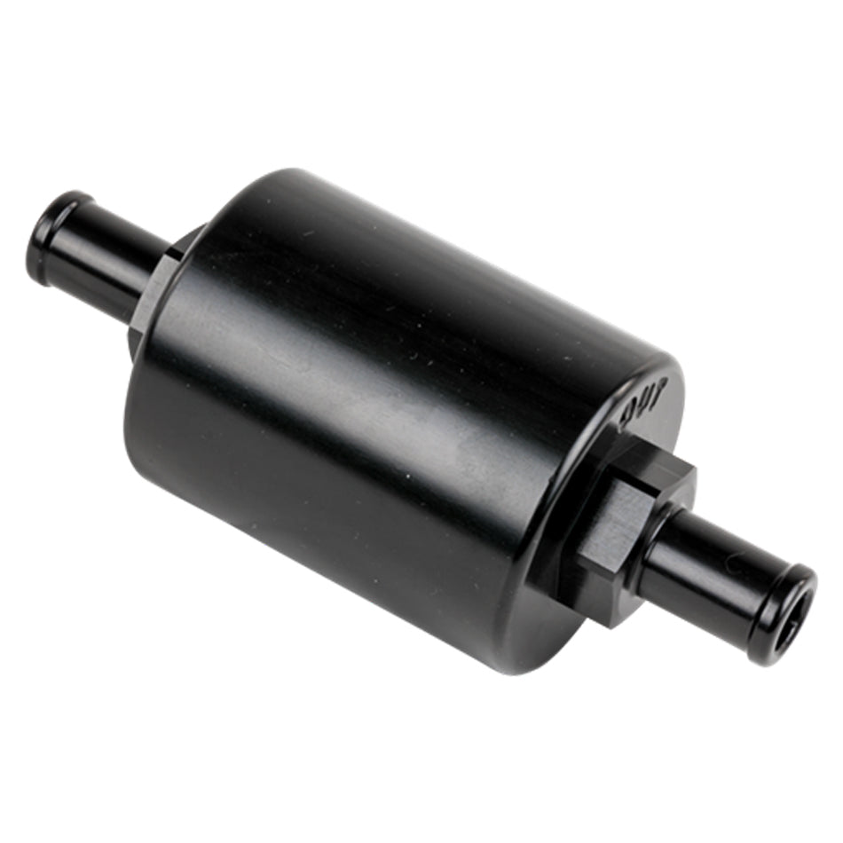 Billet Specialties In Line Fuel Filter 3/8 in Barbed Black MPN BSPBLK42130
