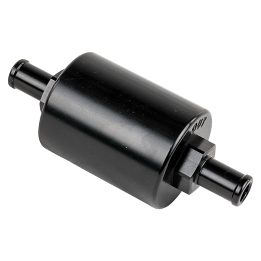 Billet Specialties In Line Fuel Filter 3/8 in Barbed Black MPN BSPBLK42130
