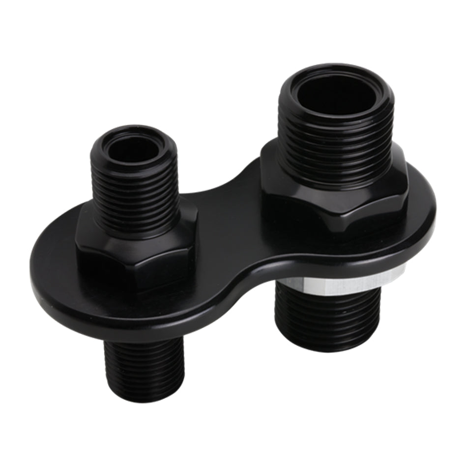 Billet Specialties A/C Bulkhead 2-Port Black MPN BSPBLK66720