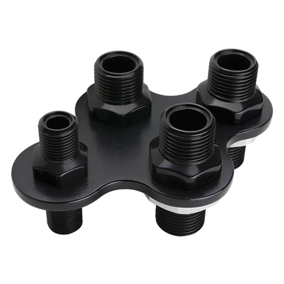 Billet Specialties A/C & Heat Bulkhead 4-Port Black MPN BSPBLK66920