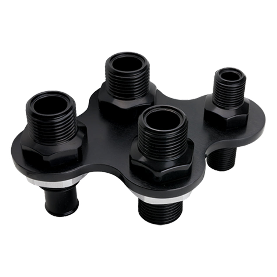 Billet Specialties A/C & Heat Bulkhead Push On 4-Port Black MPN BSPBLK66925