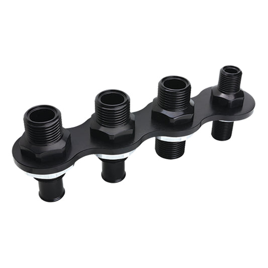 Billet Specialties A/C & Heat Bulkhead Inli ne Push On 4-Port Black MPN BSPBLK66935