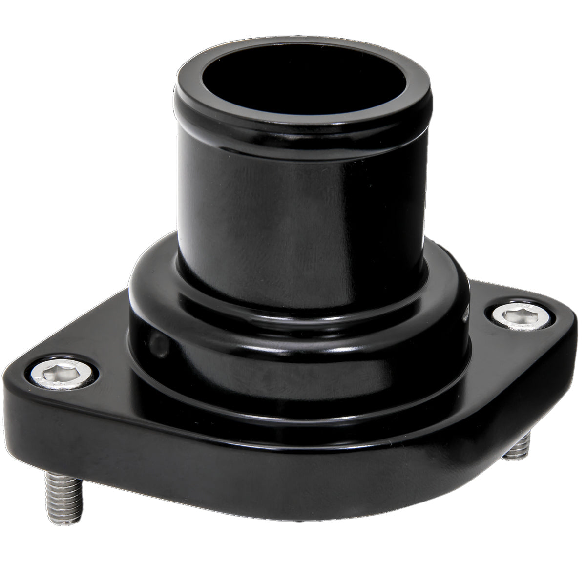 Billet Specialties   Thermostat Housing Strai ght LS 10-Up Black  BSPBLK90135