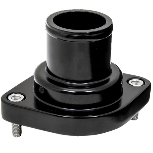 Billet Specialties   Thermostat Housing Strai ght LS 10-Up Black  BSPBLK90135