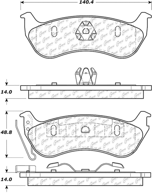 C-TEK Ceramic Brake Pads with Shims  Centric Brake Parts  CBP103.09640
