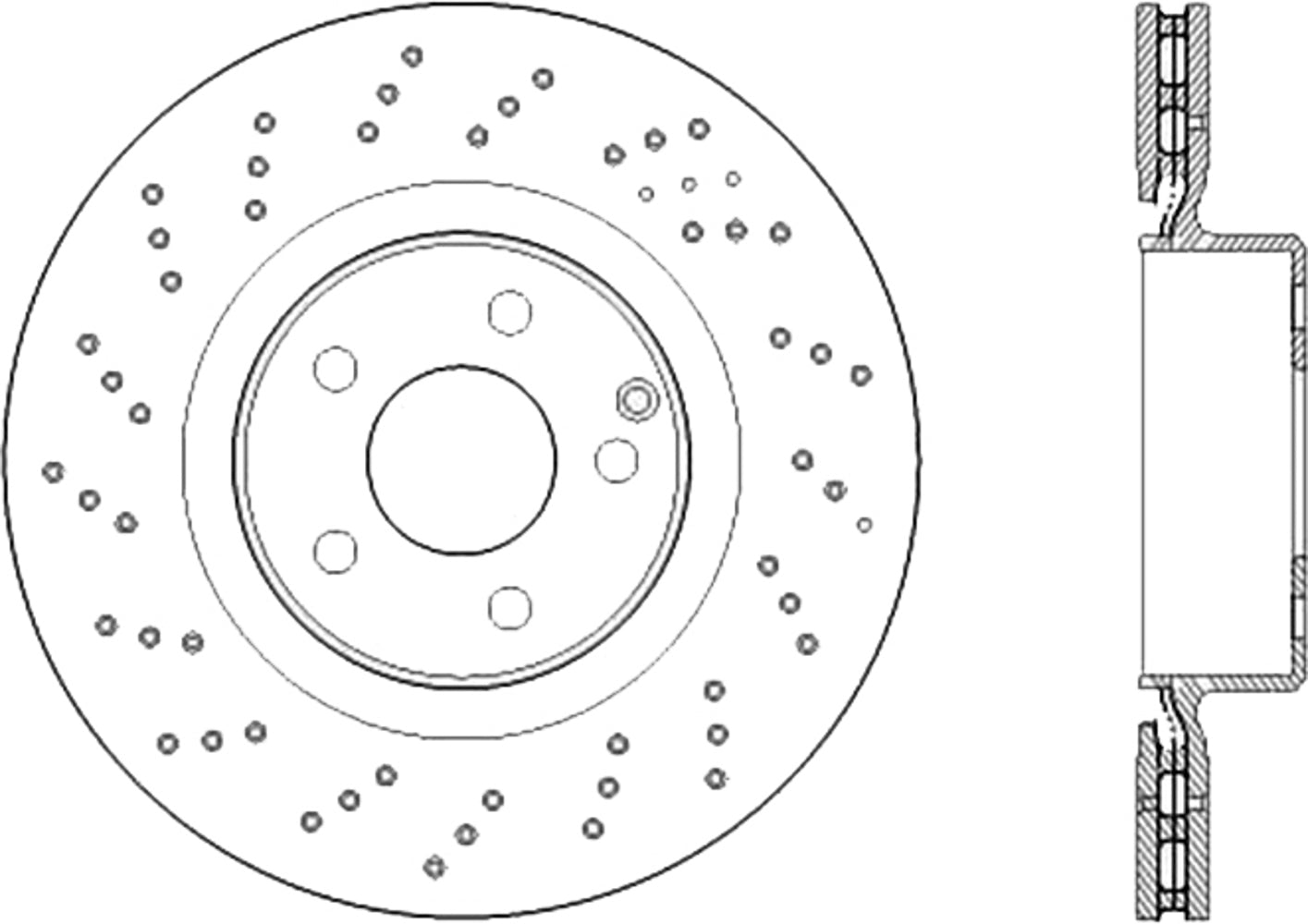 Premium OE Design Drille d Brake Rotor  Centric Brake Parts  CBP128.35120
