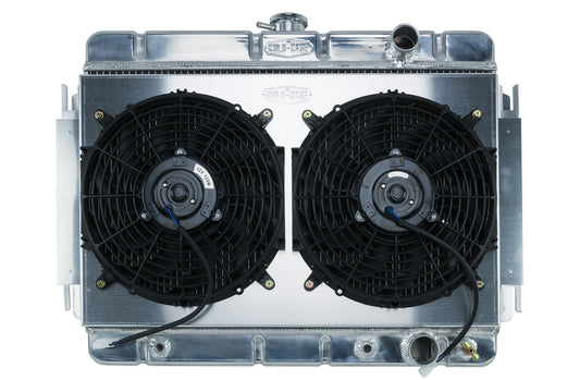 Cold Case Radiators 64-65 Chevelle Radiator & Dual 12in Fan Kit AT MPN CCRCHE541AK For GM A-Body 1964-65
