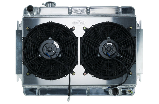 Cold Case Radiators   66-67 Chevelle Radiator & Dual 12in Fan Kit AT  CCRCHE542AK