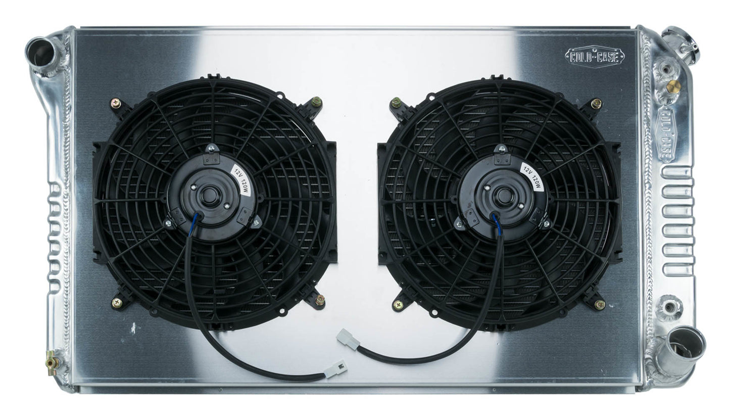 Cold Case Radiators   67-76 GM P/U Radiator w/Dual 14in Fan kit  CCRGMT558ASK