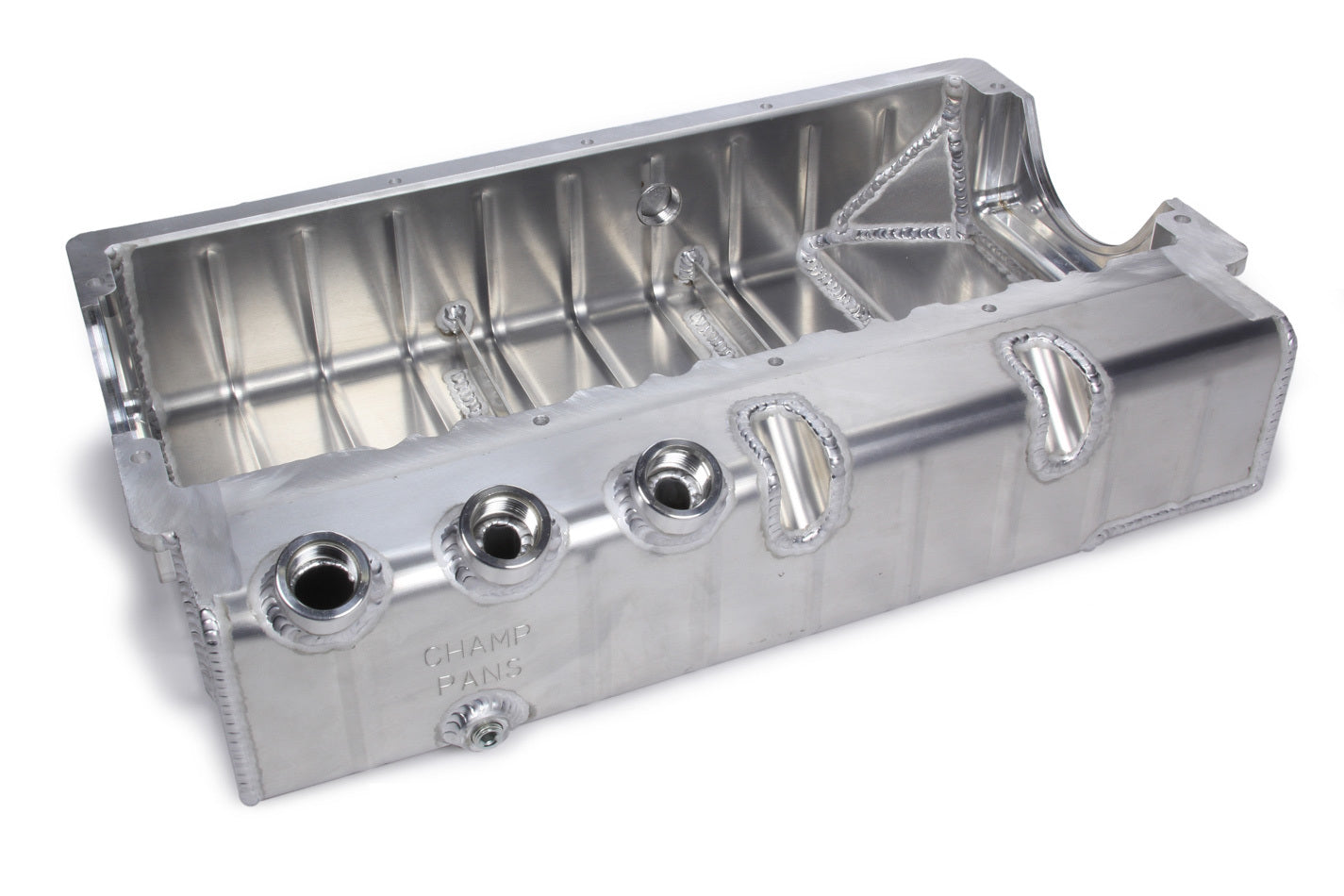 Champ Pans SBC Dry Sump Oil Pan w/ Dart Block #12AN ORB MPN CHAPRO182R3A For Chevy